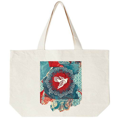 OBEY PEACE DOVE BLUE TOTE BAG