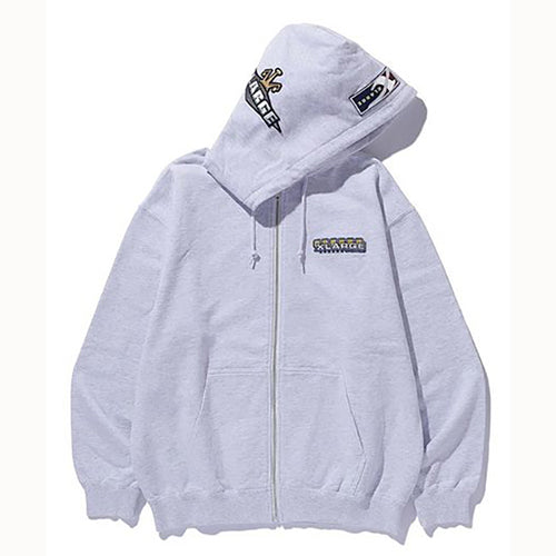 MULTI EMBLEM ZIP HOODED SWEATSHIRT