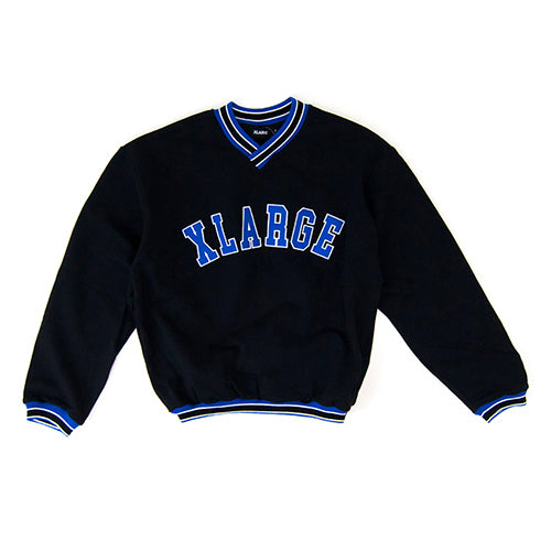 RIB LINE V NECK SWEATSHIRT