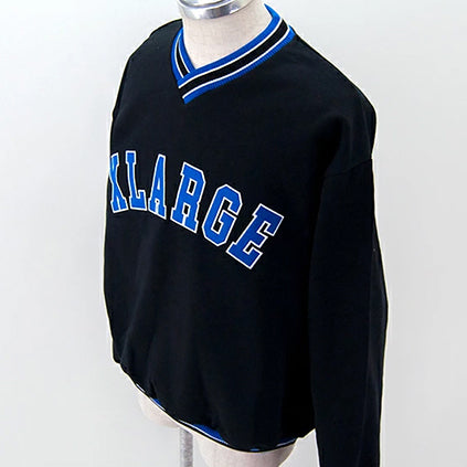 RIB LINE V NECK SWEATSHIRT