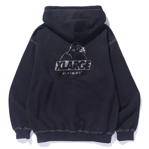 RHINESTONE OG ZIP HOODED SWEATSHIRT
