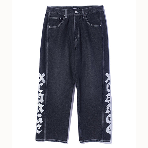 PANELED DENIM PANTS