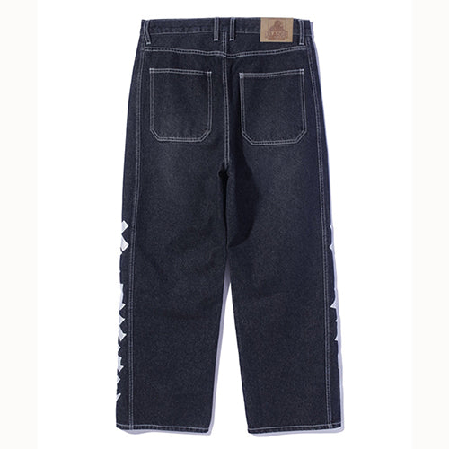 PANELED DENIM PANTS