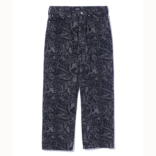 DISCHARGE PRINT DENIM PANTS