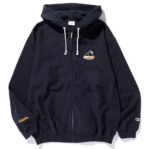 XLARGE X CHAMPION REVERSE WEAVE ZIP HOODED SWEATSHIRT