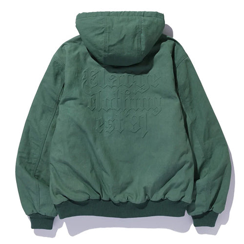 EMBOSSED OLD ENGLISH HOODED WORK JACKET