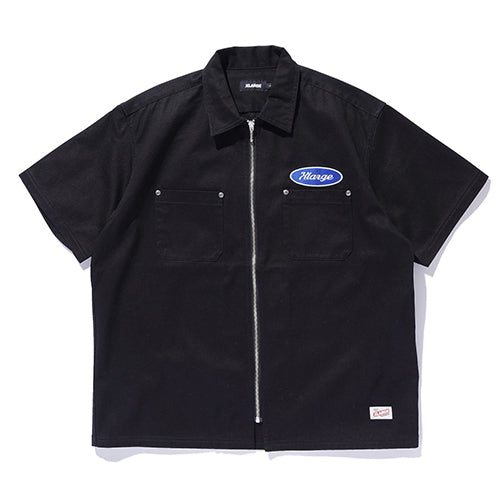 ZIP UP S/S WORK SHIRT