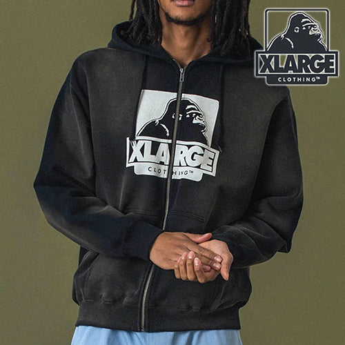 DISCHARGE PRINTED OG ZIP HOODED SWEATSHIRT