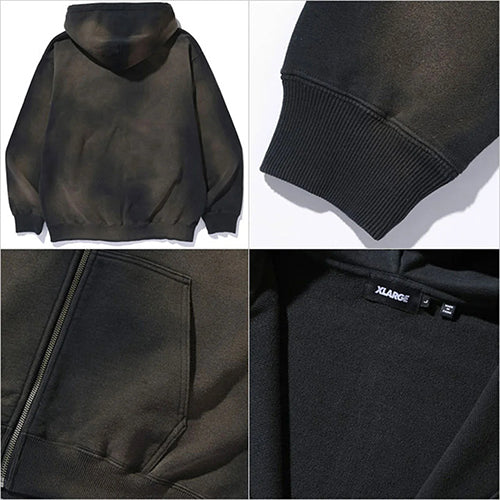 DISCHARGE PRINTED OG ZIP HOODED SWEATSHIRT