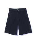 STITCHED LOGO DENIM SHORTS