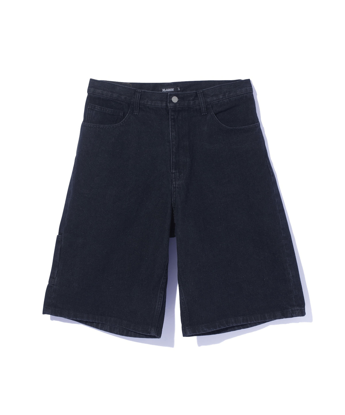 STITCHED LOGO DENIM SHORTS