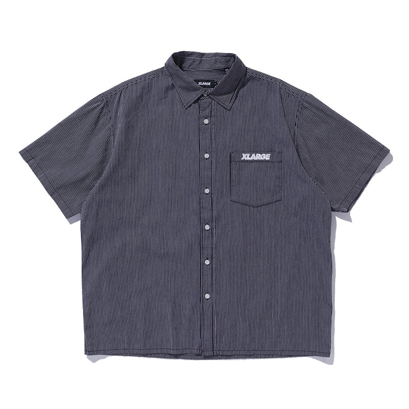 PIN STRIPE WORK S/S SHIRT - 101263014001