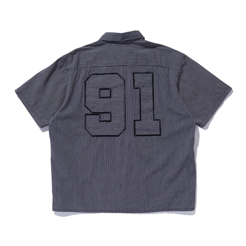 PIN STRIPE WORK S/S SHIRT - 101263014001