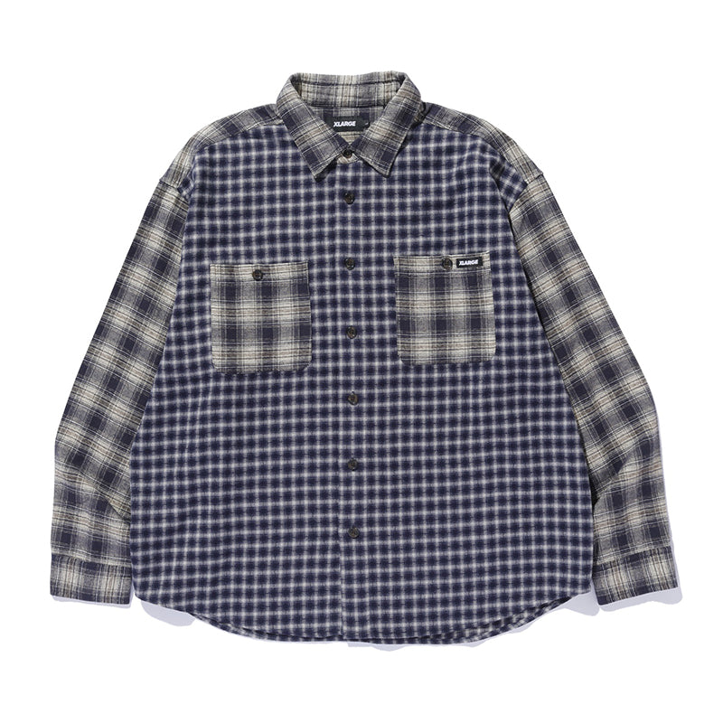 PLAID PANEL L/S SHIRT - 101263014003