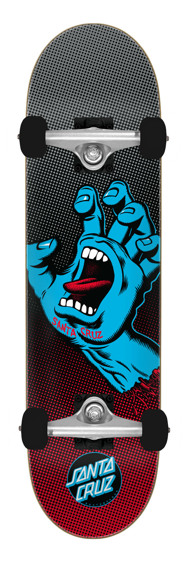 SCREAMING HAND FADE LARGE 8.25IN X 31.5IN SANTA CRUZ SKATEBOARD COMPLETE