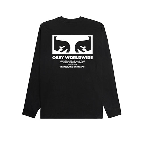 OBEY THE MEDIUM IS THE MESSAGE CLASSIC TEES L/S