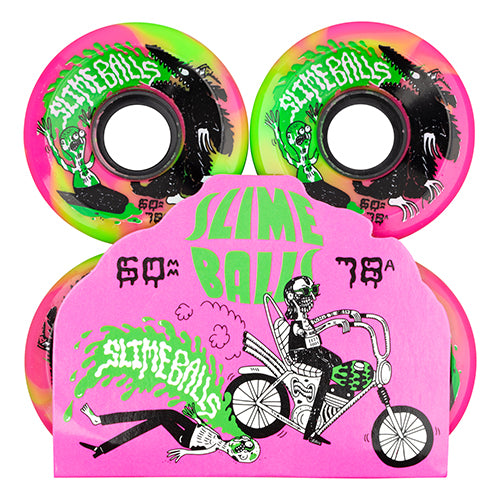 60MM JAY HOWELL OG SLIME PINK GREEN SWIRL 78A WHEELS