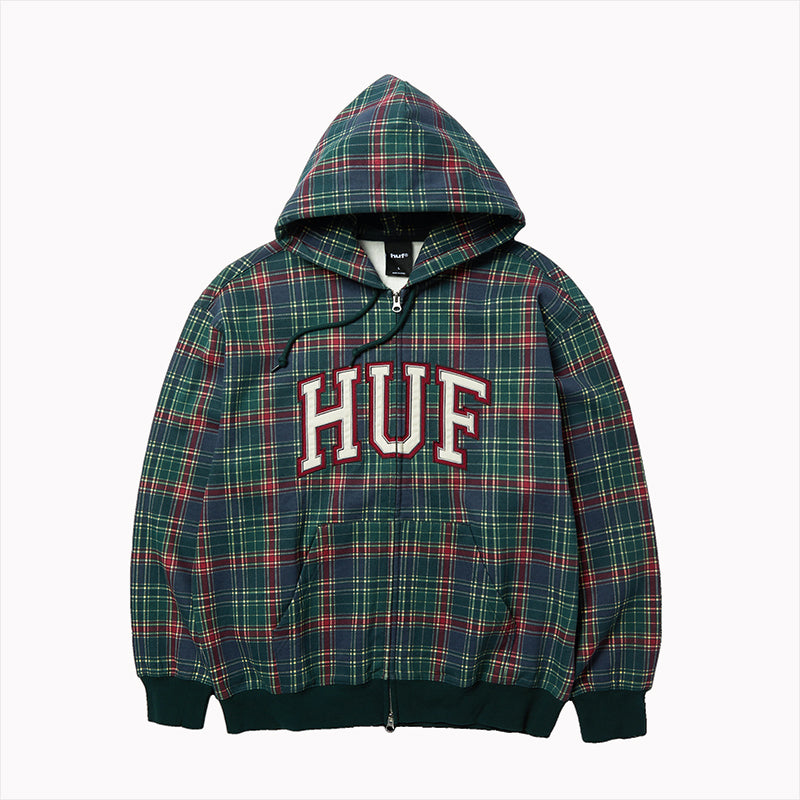 ARCH PLAID FZ HEAVYWEIGHT HOODIE