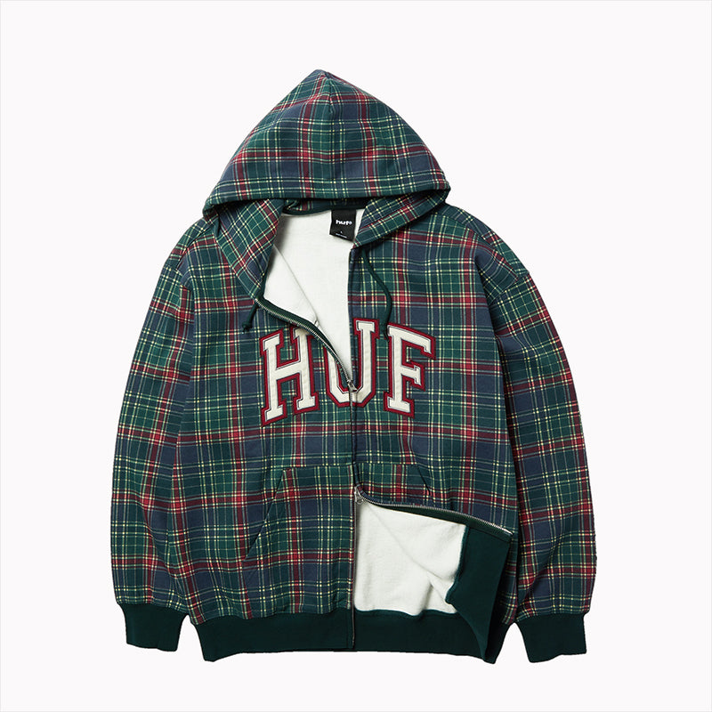 ARCH PLAID FZ HEAVYWEIGHT HOODIE