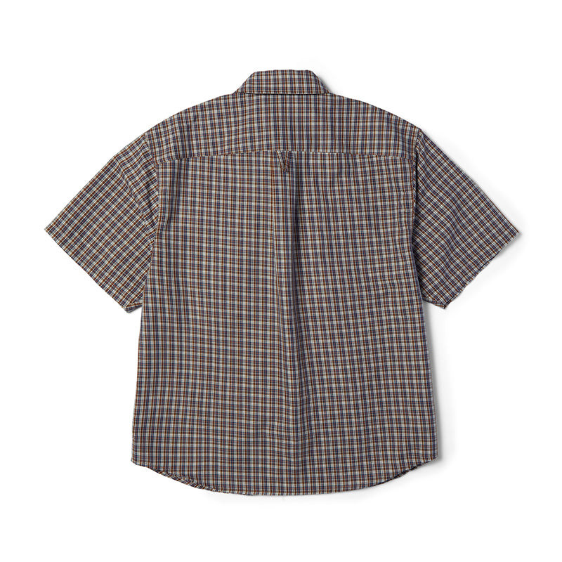 GALAXY PLAID SS WOVEN TOP
