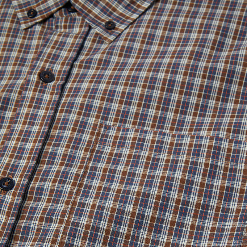 GALAXY PLAID SS WOVEN TOP